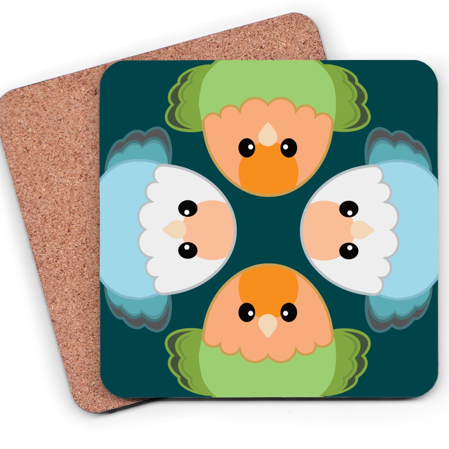 Four Lovebird Borbs Table Coaster