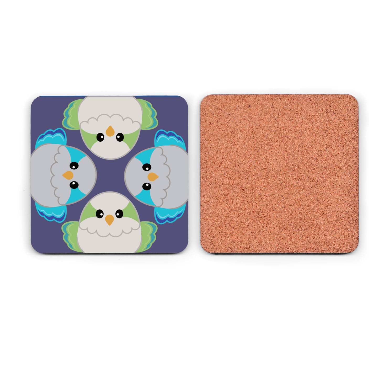 Four Quaker Parrot Borbs Table Coaster