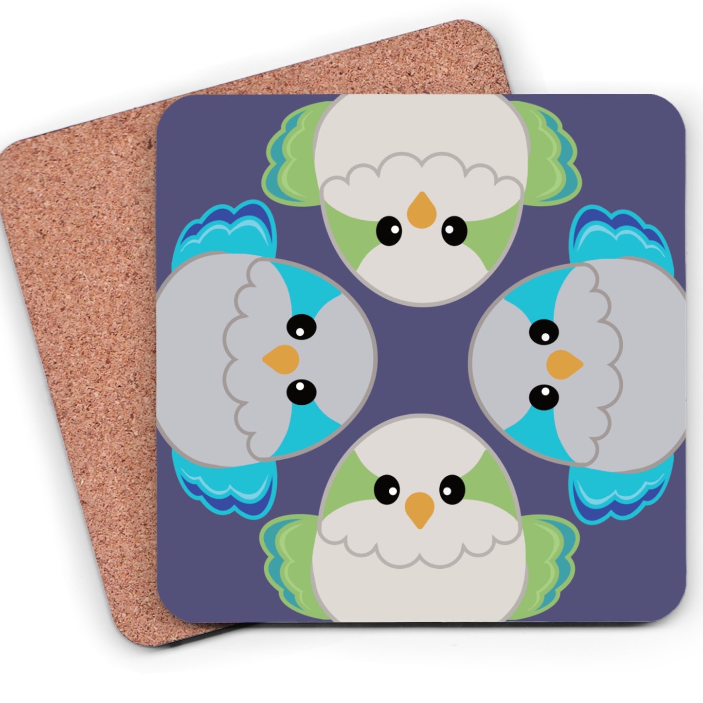 Four Quaker Parrot Borbs Table Coaster