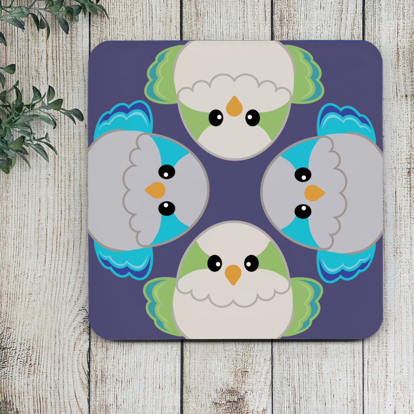 Four Quaker Parrot Borbs Table Coaster