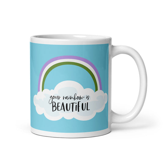 Genderqueer Pride Rainbow Mug with Optional Personalization
